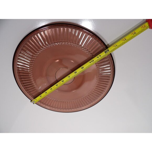 Purple Brown Glass Scalloped Decorative Serving Platter Cake Dessert Sandwiches - Picture 2 of 10